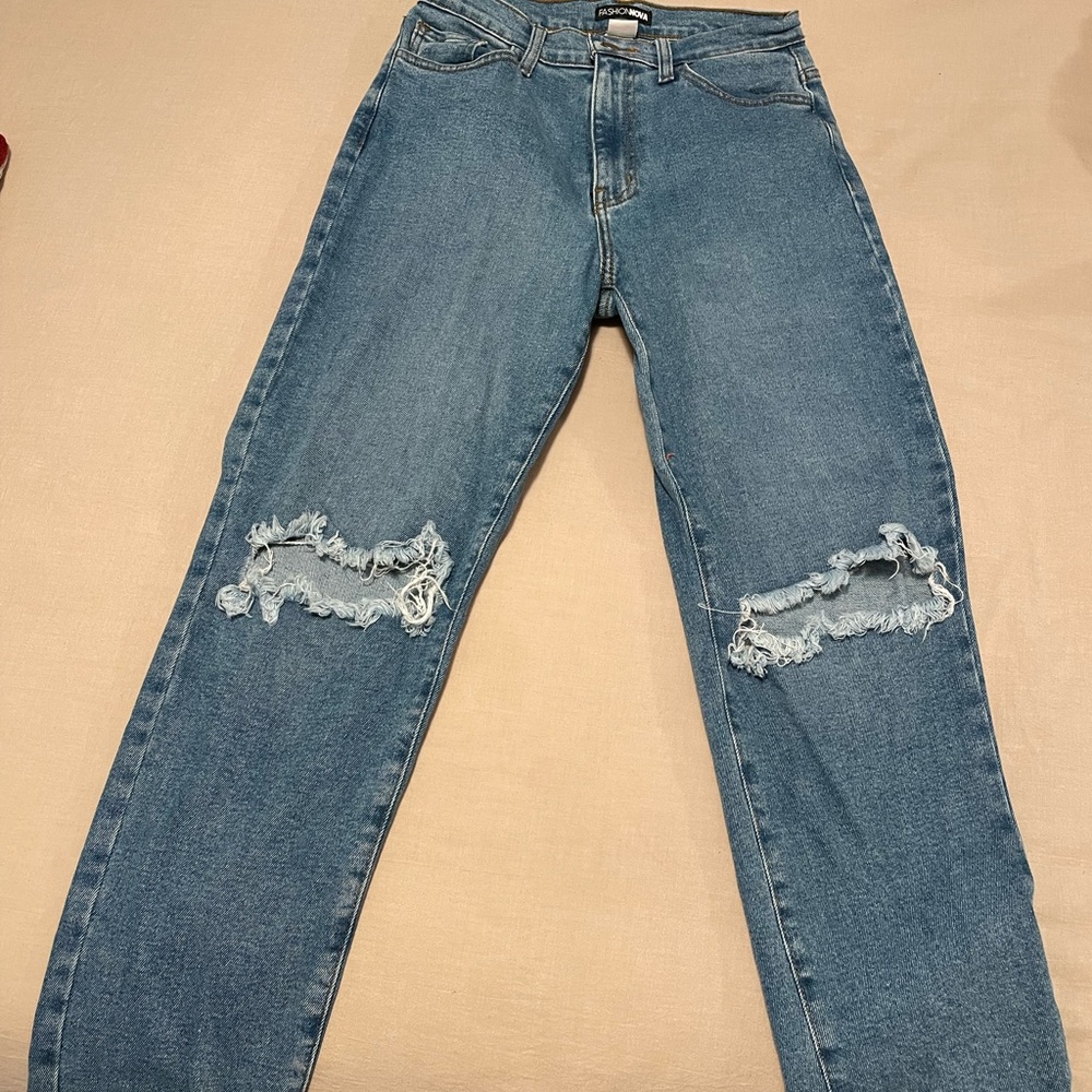 NEW Fashion Nova Boyfriend Blue Jeans
